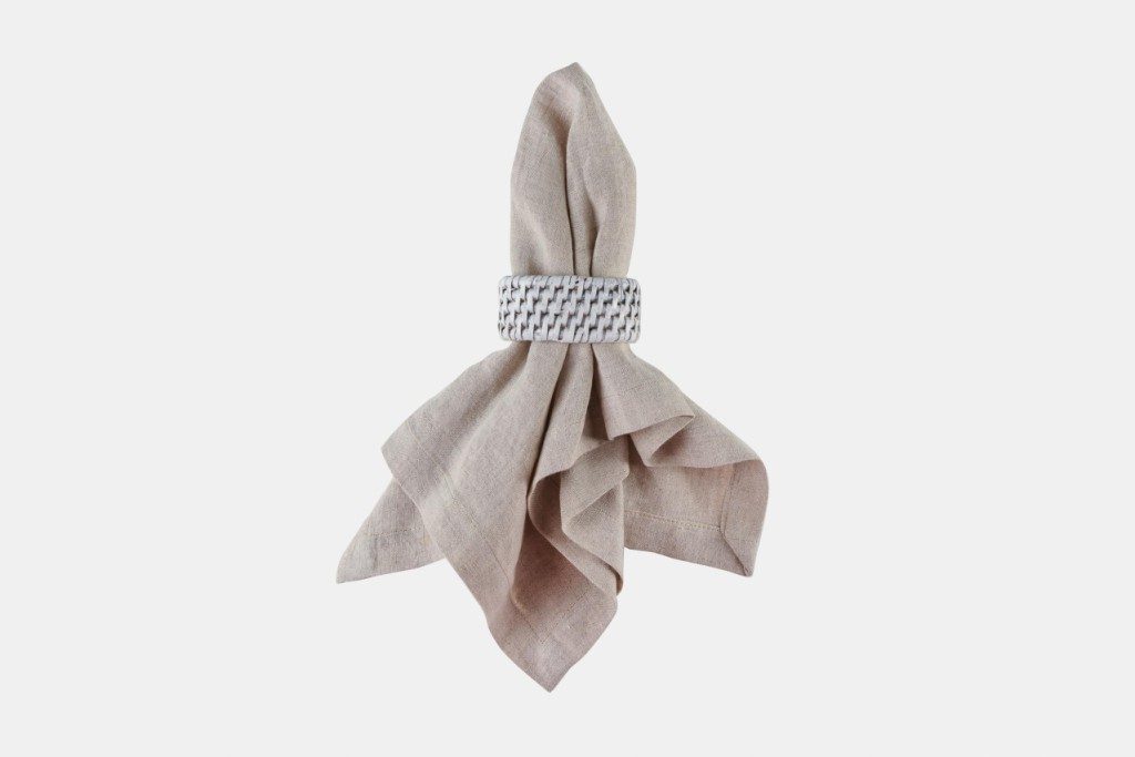 White rattan napkin rings - Image 1